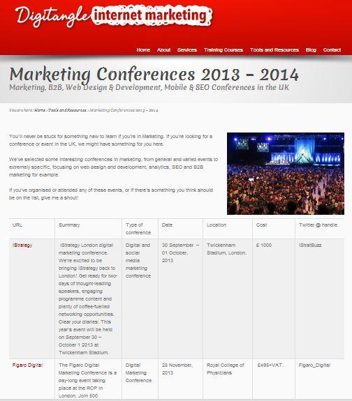 UK Marketing Conferences 2013 2014